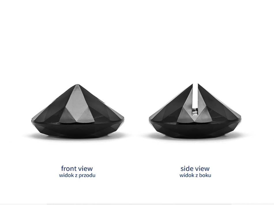 Diamantformad korthållare, Svart, 40 mm, 10 st.