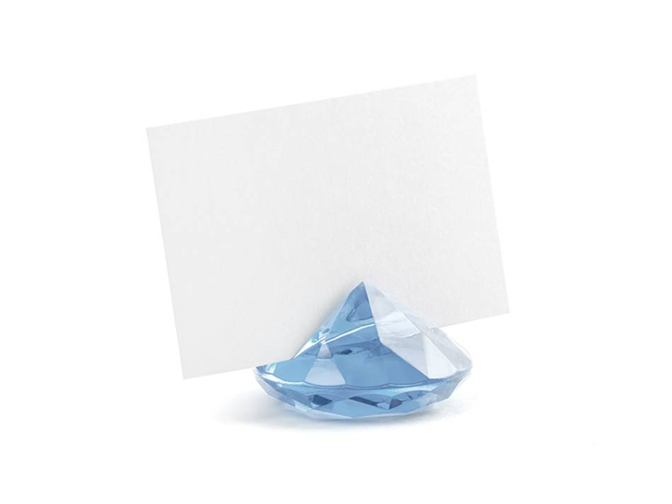 Diamantformad korthållare, Himmelsblå, 40 mm (1 pkt / 10 st.)