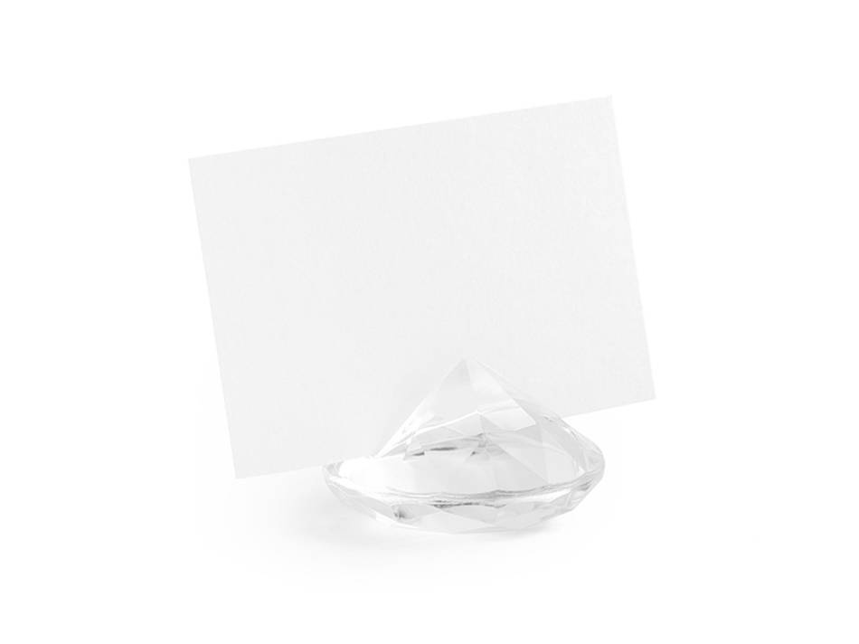 Diamantformad korthållare, Transparent, 40 mm (1 pkt / 10 st.)