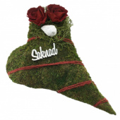 Mosshjärta med ros och saknad Mosshjärta med ros och saknad