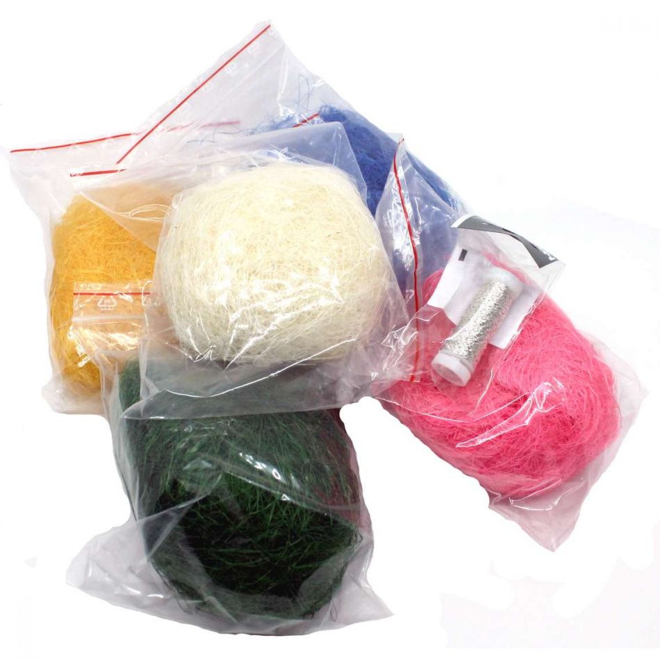 Sisalblommor, mixade färger DIY