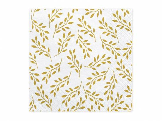 servetter med guldfärgade löv