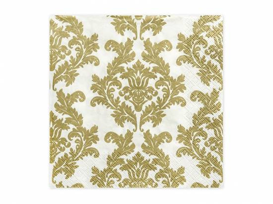 servetter med gulfärgat mönster 20st