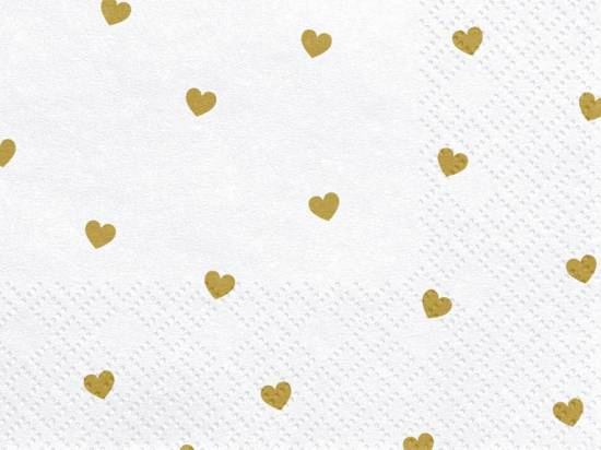Guldfärgade hjärtan på servetterna