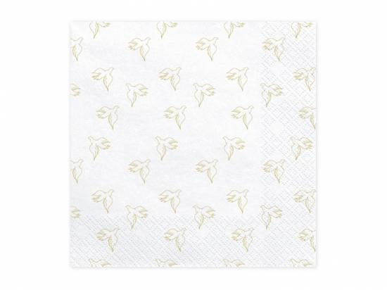 servetter med guldfärgade duvor 20 st