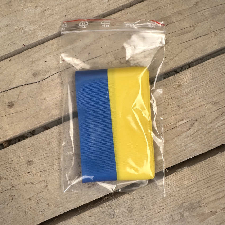 Blågult Sverigeband, 60 mm. (3 meter)