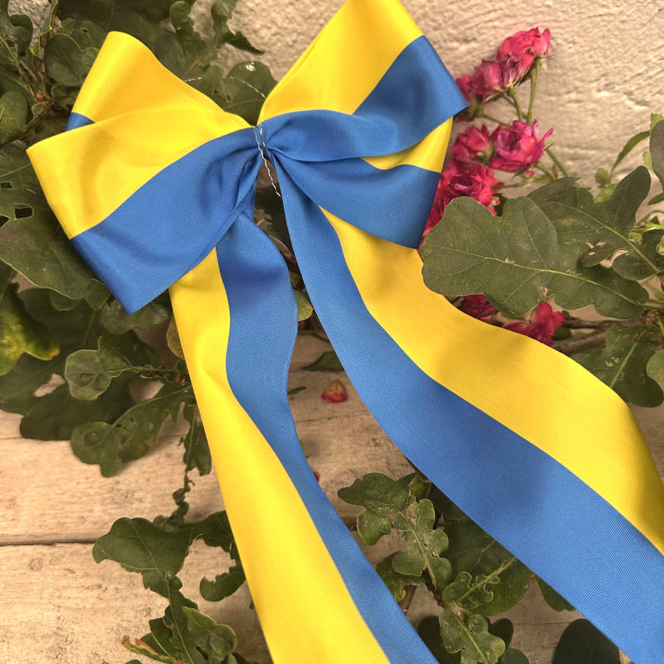 Blågult Sverigeband, 60 mm. (50 meter)