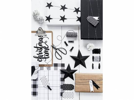 Bomullssnöre, svartvit. ca 50 meter