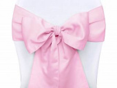 Ljusrosa rosett att dekorera med vid t.ex bröllop Ljusrosa rosett i flexibel satin