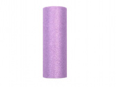 Tyll med glitter, Lavendelfärgad, 15 cm x 9 m