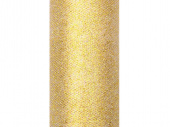 Tyll med glitter, Guldfärgat, 15 cm x 9m