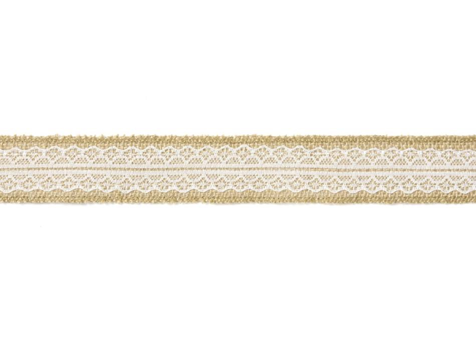 Juteväv med spets, 5 meter
