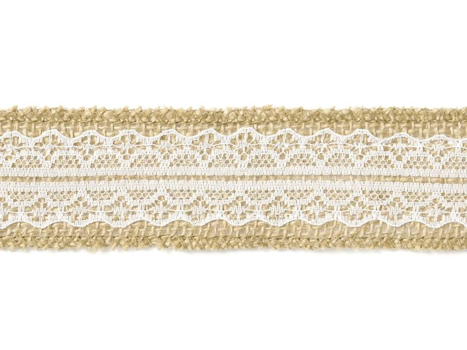 Juteväv med spets, 5 meter