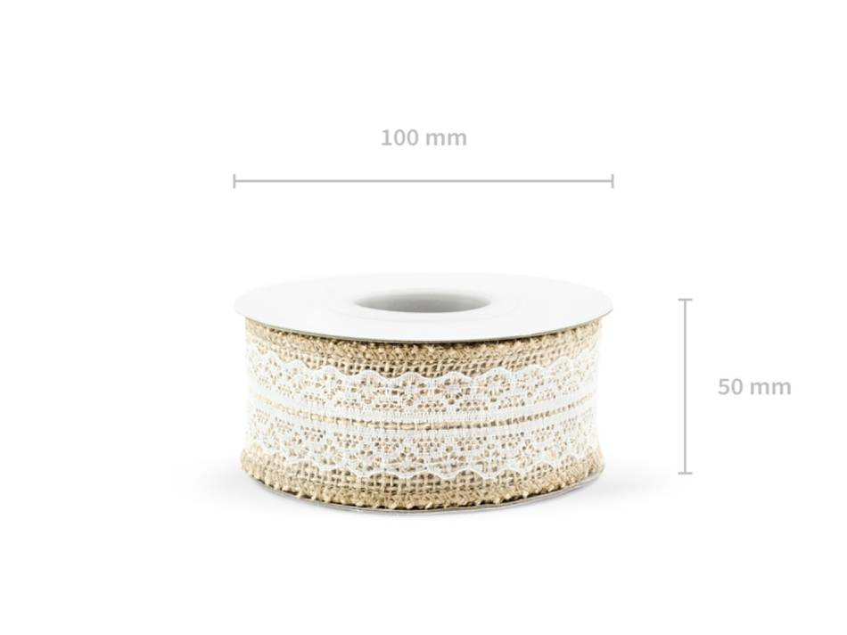 Juteväv med spets, 5 meter