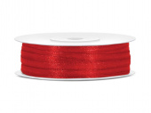 Satinband, Röd 3 mm (50 meter )