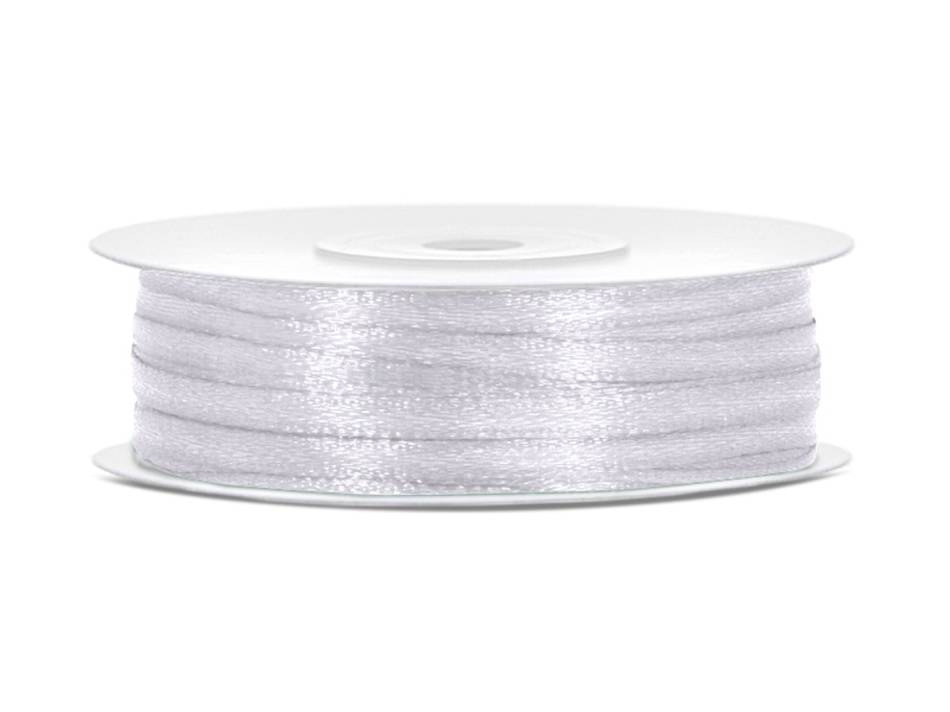Satinband, Vit, 3 mm ( 50 meter )
