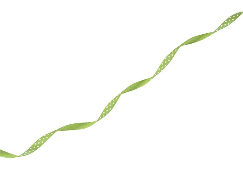 vita prickar på en sida av satinbandet