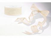 Fin rosett av offwhite chiffongband Chiffongband i offwhite 25 m