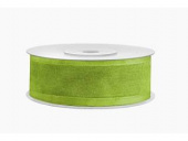 Äppelgrönt band i chiffong med satinkant till scrapbooking, pyssel, dekoration Chiffongband i äppelgrönt 25 m