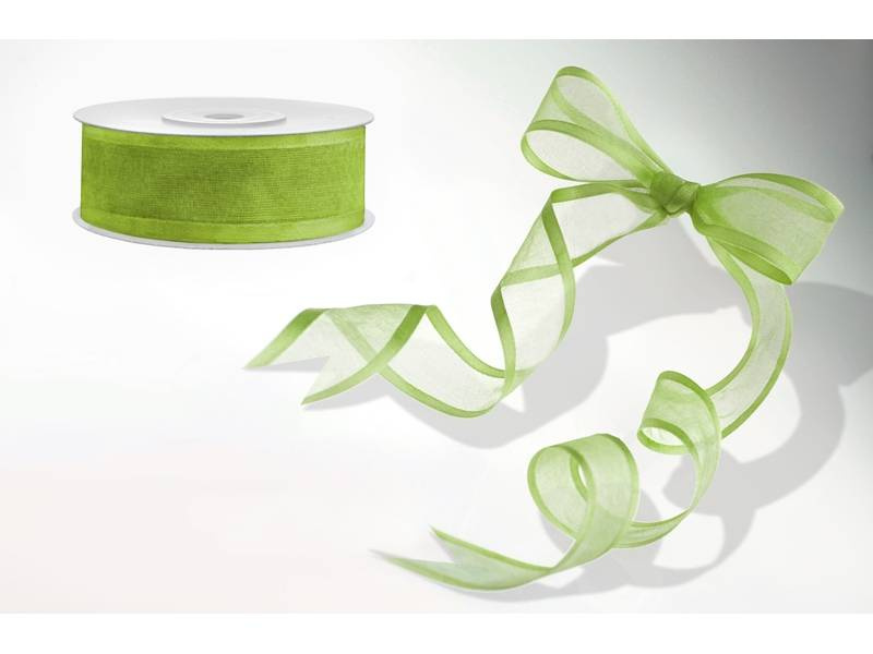 Chiffongband i fräsch äppelgrön färg 25 m