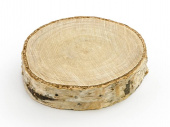 Placeringskort av trä, diameter 4.5-6.5cm (1 pkt / 6 st.)