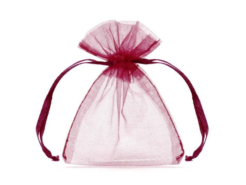 Organzapåsar, Mörkröd, 20 st, ca 10 x 7,5 cm