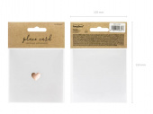 Placeringskort, hjärta, Roséguld, 10x5cm (1 pkt / 10 st.)
