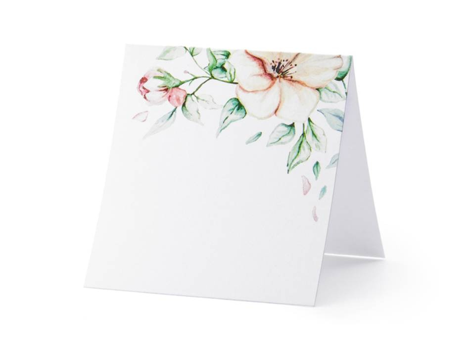 Placeringskort - Blommor, 7x7.5cm (1 pkt / 25 st.)