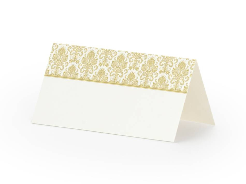 Placeringskort, Guld, 8.5 x 4.5cm (1 pkt / 25 st.)