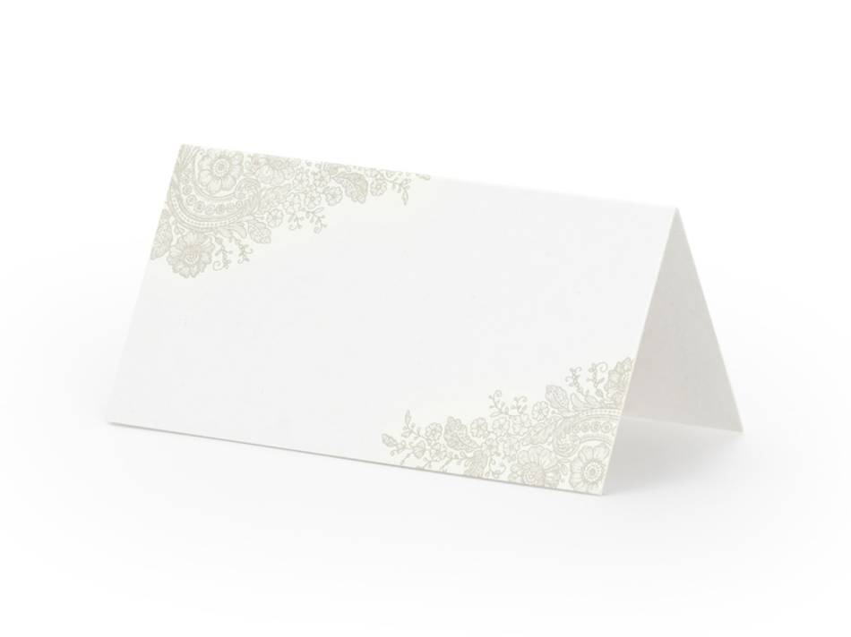 Placeringskort med mönster, 8.5 x 4.5cm (1 pkt / 25 st.)