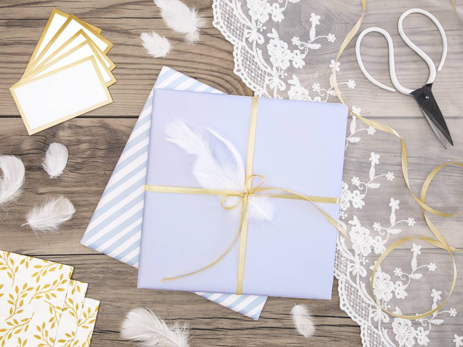 Placeringskort - Guldram, 9.5x5.5cm (1 pkt / 10 st.)