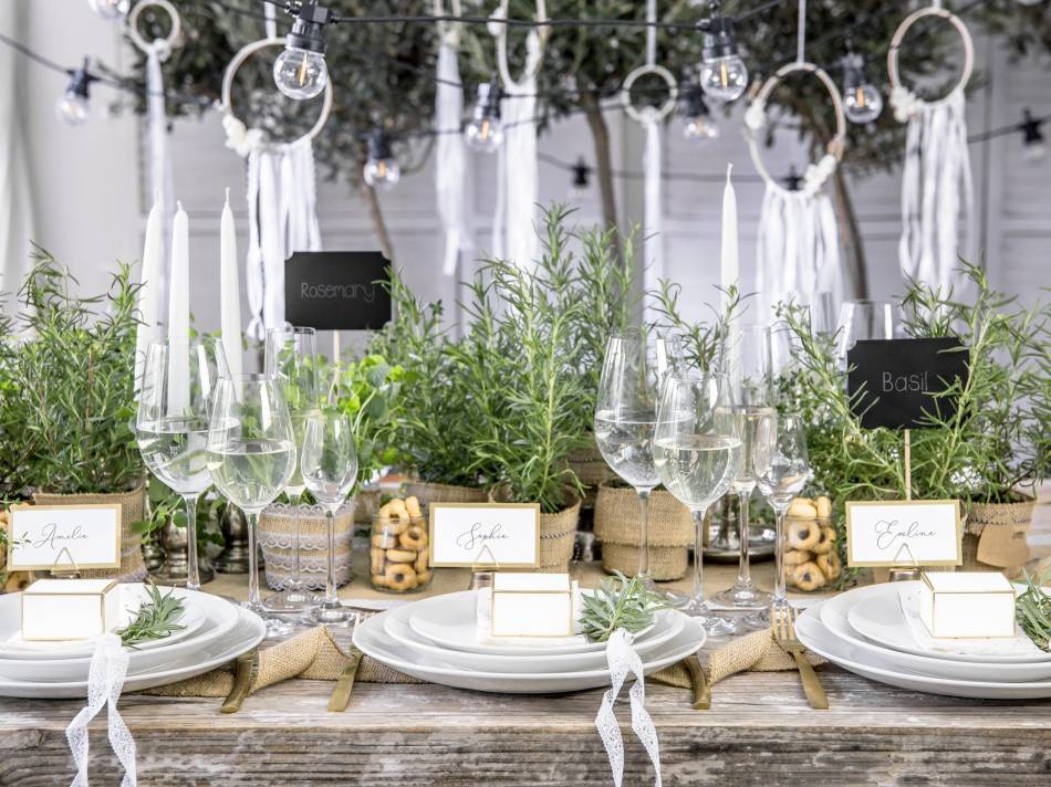 Placeringskort - Guldram, 9.5x5.5cm (1 pkt / 10 st.)