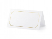 Placeringskort med guldfärgad ram, 9.5x5.5cm (1 pkt / 10 st.)