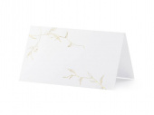 Placeringskort, guldfärgat mönster med blad, 9.5x5.5cm (1 pkt / 10 st.)