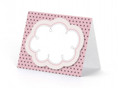 Placeringskort med rosa moln, 6 st. mixade mönster