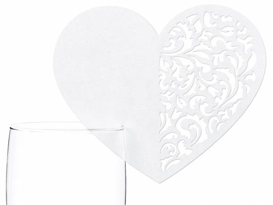 Hjärtformad med mönster placeringskort