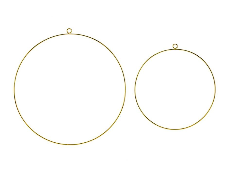 Metallringar, guldfärgade, 2 olika storlekar