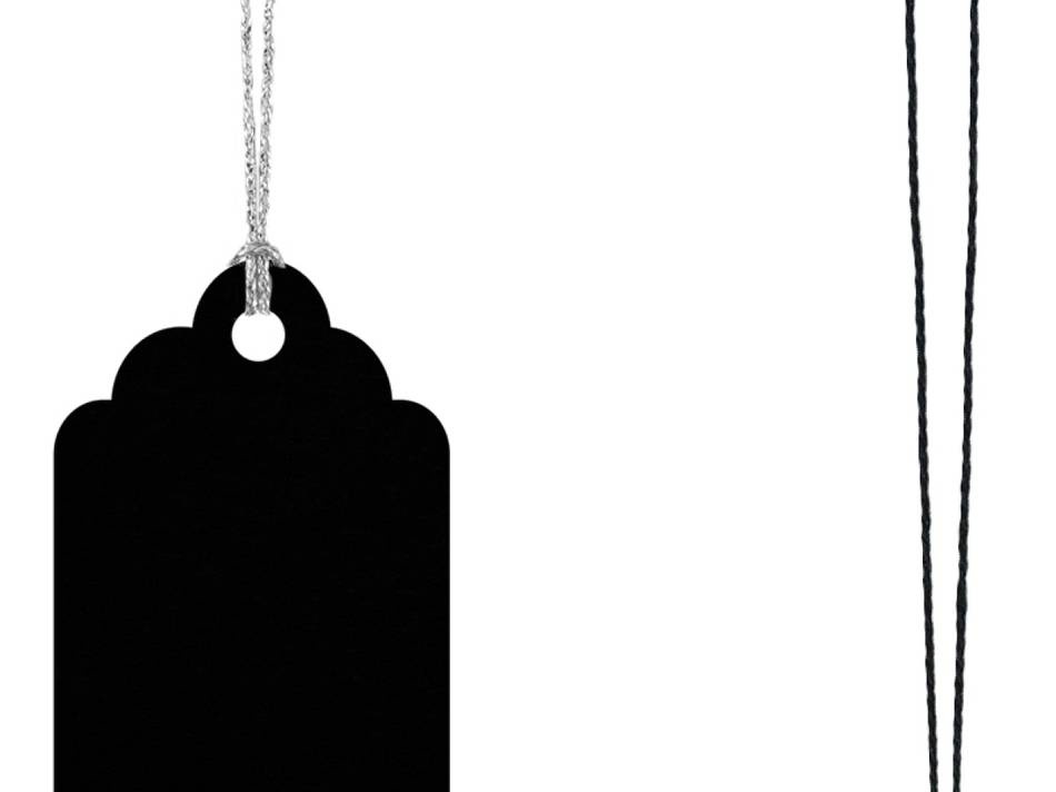 Presentetiketter med snöre. 6 st