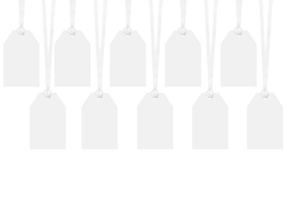 Etiketter, Vita. 5X8,5 cm. 10 st