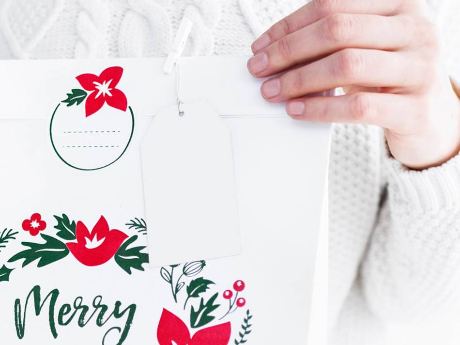 Etiketter, Vita. 5X8,5 cm. 10 st